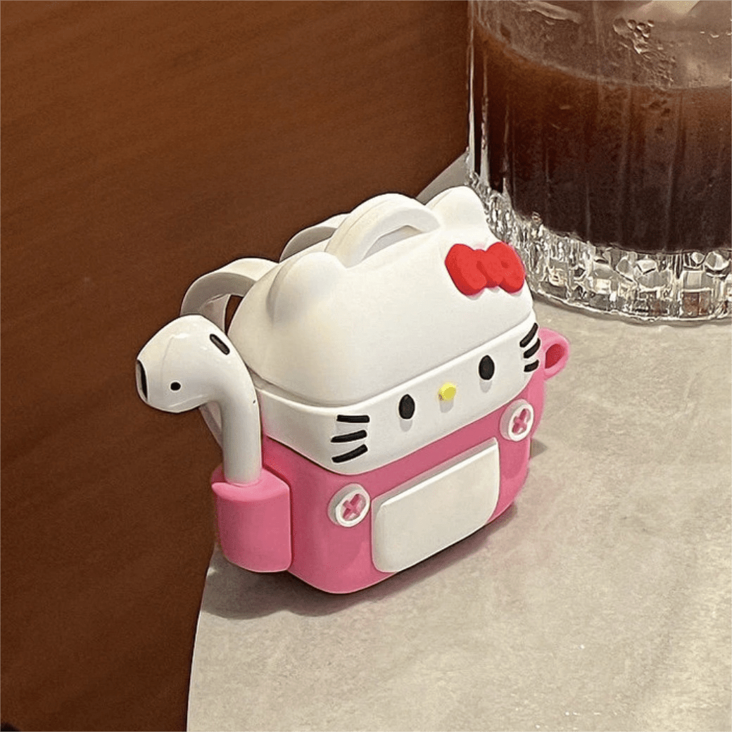 Cute Backpack Hello Kitty Silicone AirPods Earphone Case