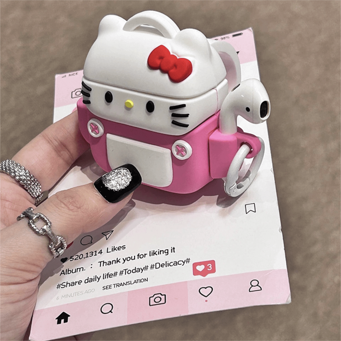 Cute Backpack Hello Kitty Silicone AirPods Earphone Case