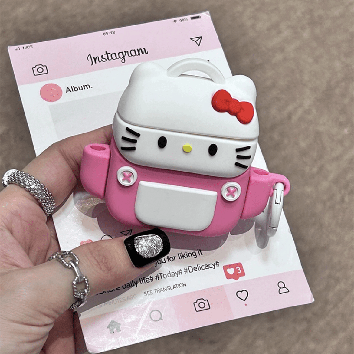 Cute Backpack Hello Kitty Silicone AirPods Earphone Case