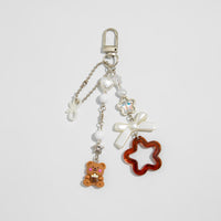 Thumbnail for Cute Bear Star Pearl Bowknot Charm Keychain - ArtGalleryZen