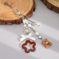 Thumbnail for Cute Bear Star Pearl Bowknot Charm Keychain - ArtGalleryZen
