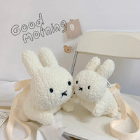 Thumbnail for Cute Black White Plush Rabbit Crossbody Bag