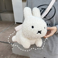 Thumbnail for Cute Black White Plush Rabbit Crossbody Bag