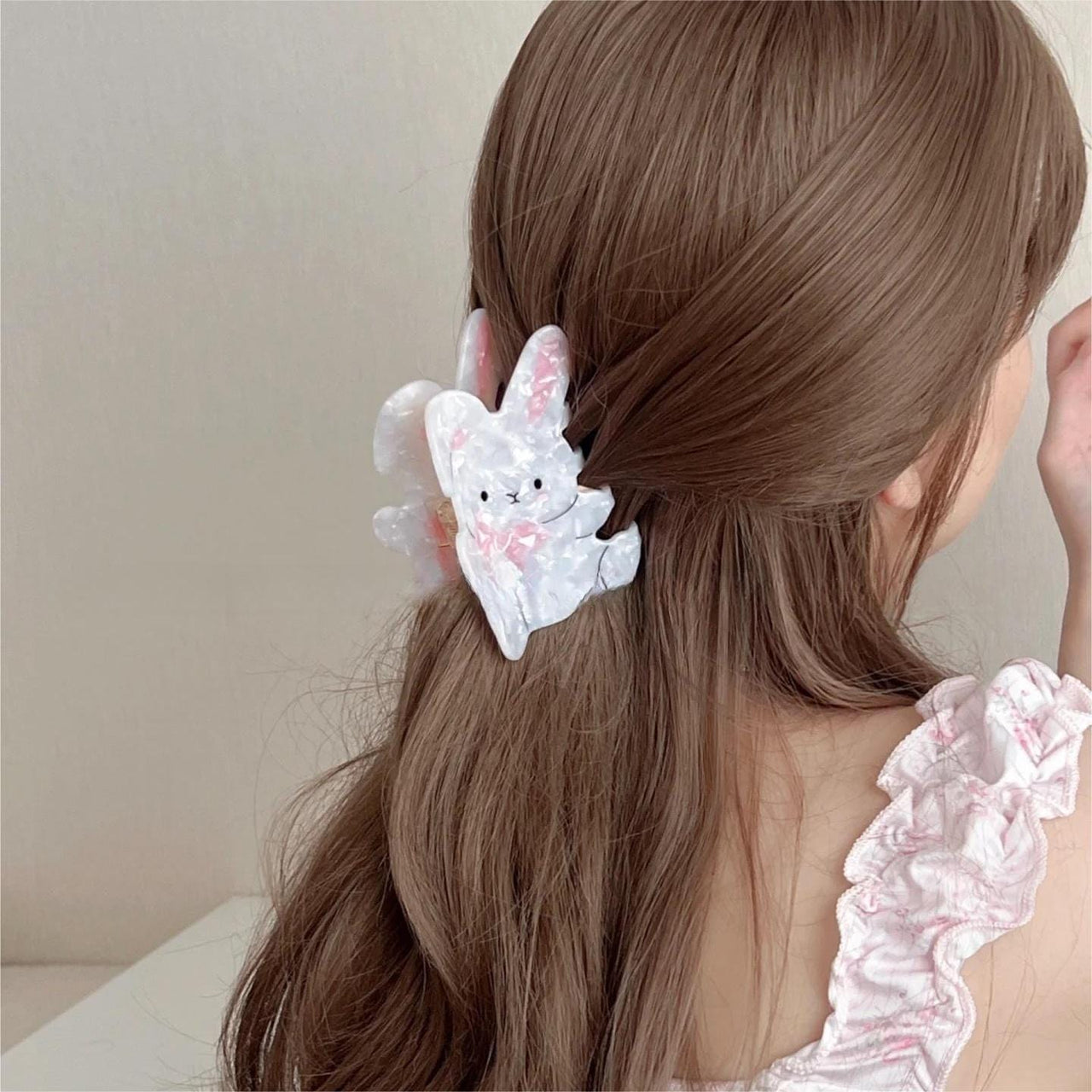 Cute Bowknot Rabbit Acetate Acrylic Hair Claw Hair Clip - ArtGalleryZen