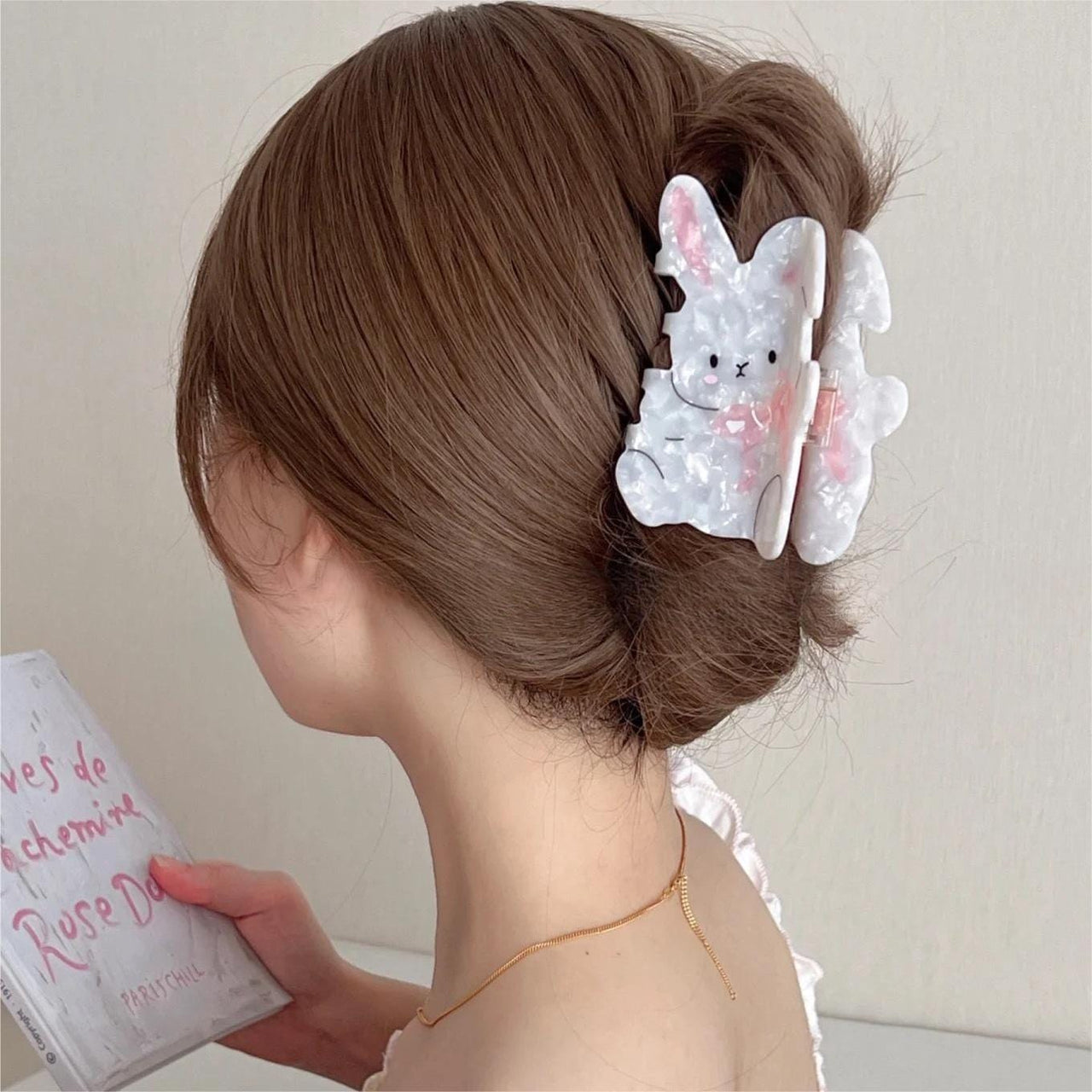 Cute Bowknot Rabbit Acetate Acrylic Hair Claw Hair Clip