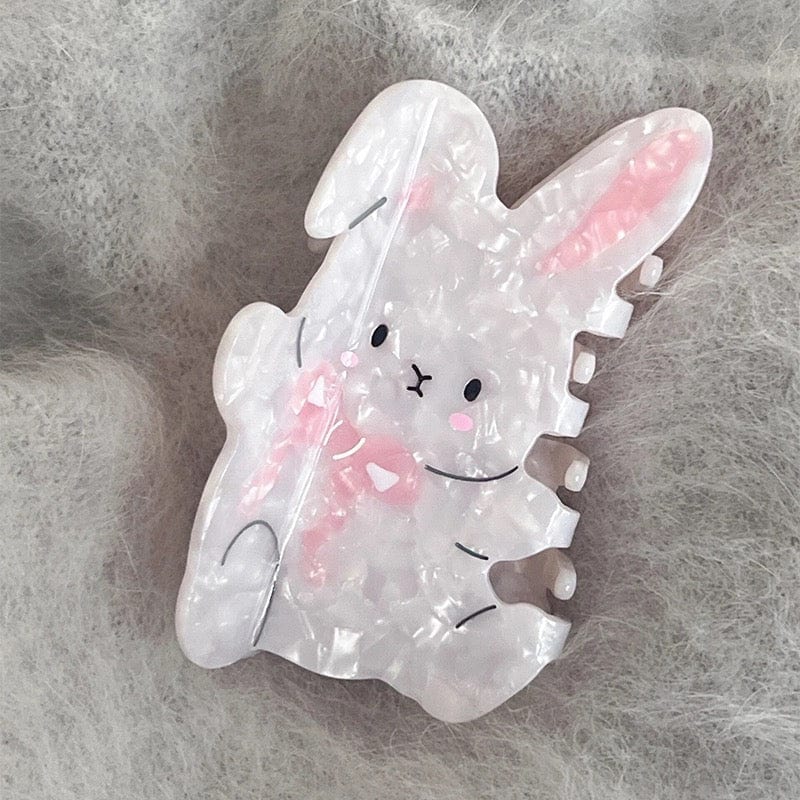 Cute Bowknot Rabbit Acetate Acrylic Hair Claw Hair Clip