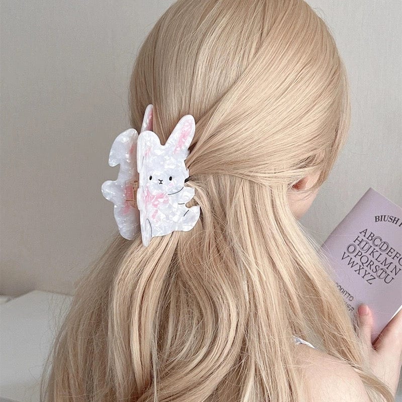 Cute Bowknot Rabbit Acetate Acrylic Hair Claw Hair Clip