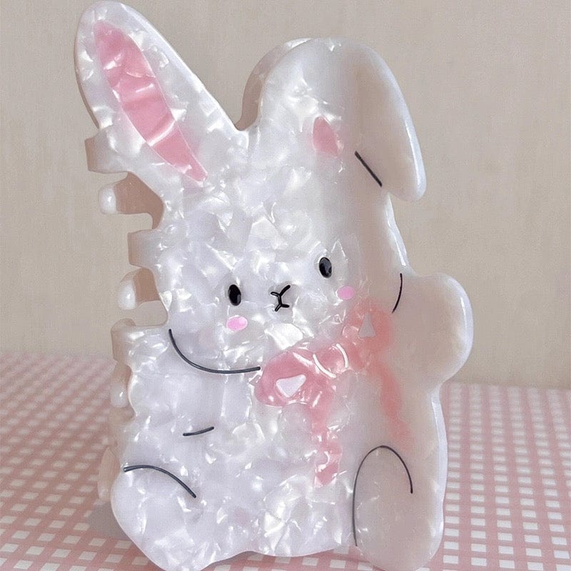 Cute Bowknot Rabbit Acetate Acrylic Hair Claw Hair Clip