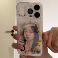 Thumbnail for Cute Bread Chef Kpop Photocard Polaroid iPhone Case - ArtGalleryZen