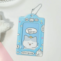 Thumbnail for Cute Bunny Cat Kpop Keychain Photocard Holder - ArtGalleryZen
