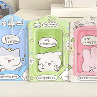 Thumbnail for Cute Bunny Cat Kpop Keychain Photocard Holder - ArtGalleryZen