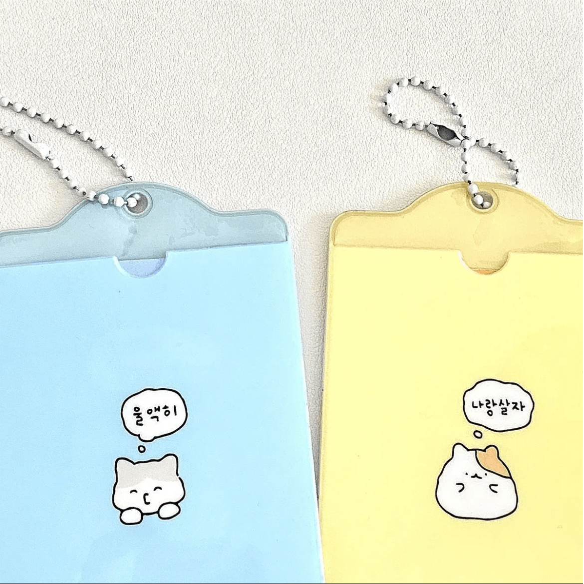 Cute Bunny Cat Kpop Keychain Photocard Holder - ArtGalleryZen