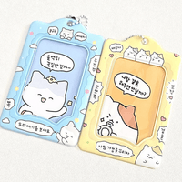 Thumbnail for Cute Bunny Cat Kpop Keychain Photocard Holder - ArtGalleryZen