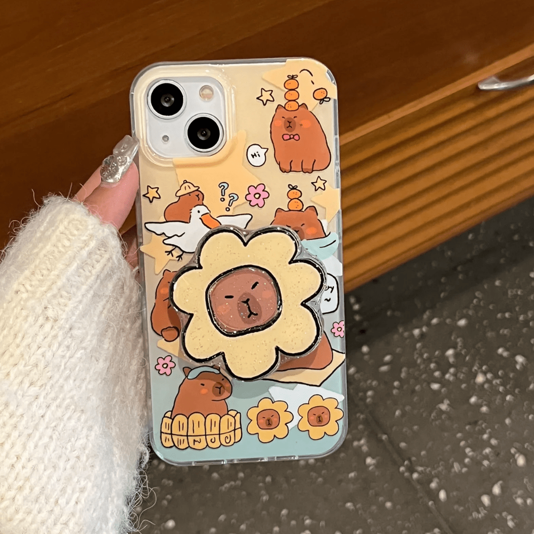 Cute Capybara iPhone Case With Accessories