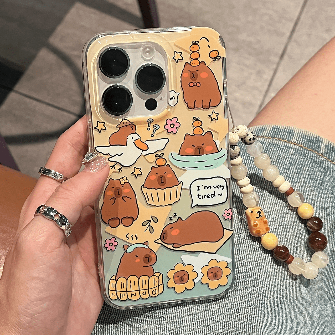 Cute Capybara iPhone Case With Accessories - ArtGalleryZen