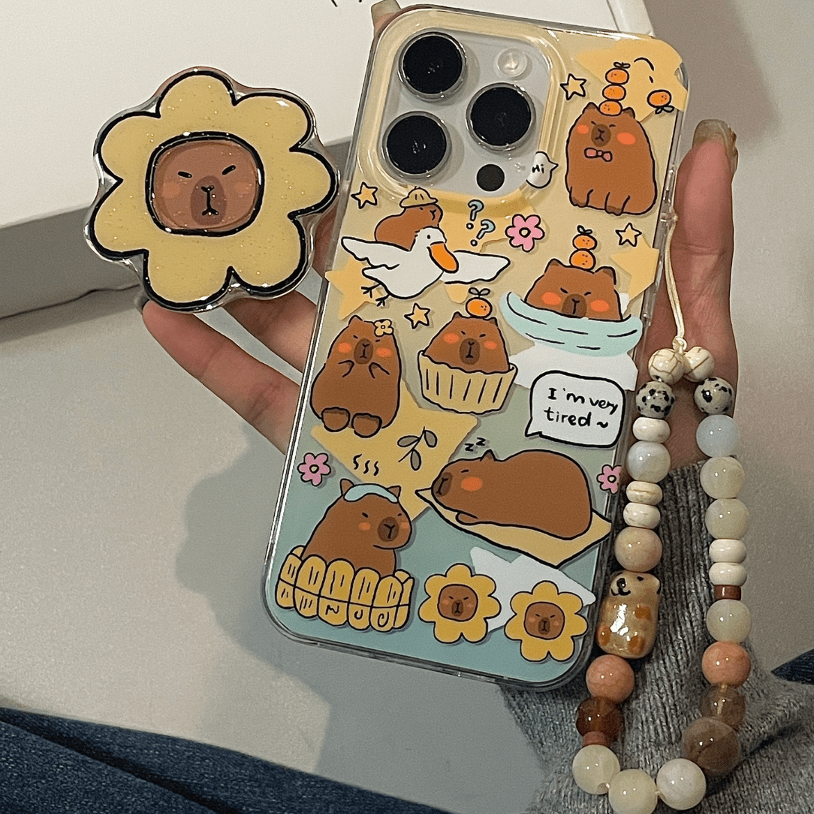 Cute Capybara iPhone Case With Accessories - ArtGalleryZen