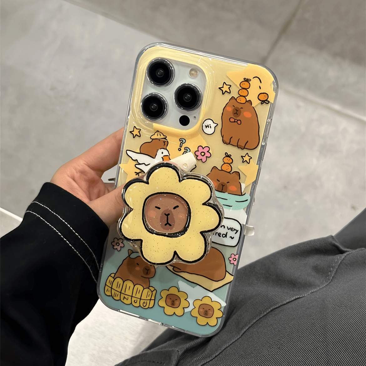 Cute Capybara iPhone Case With Accessories - ArtGalleryZen