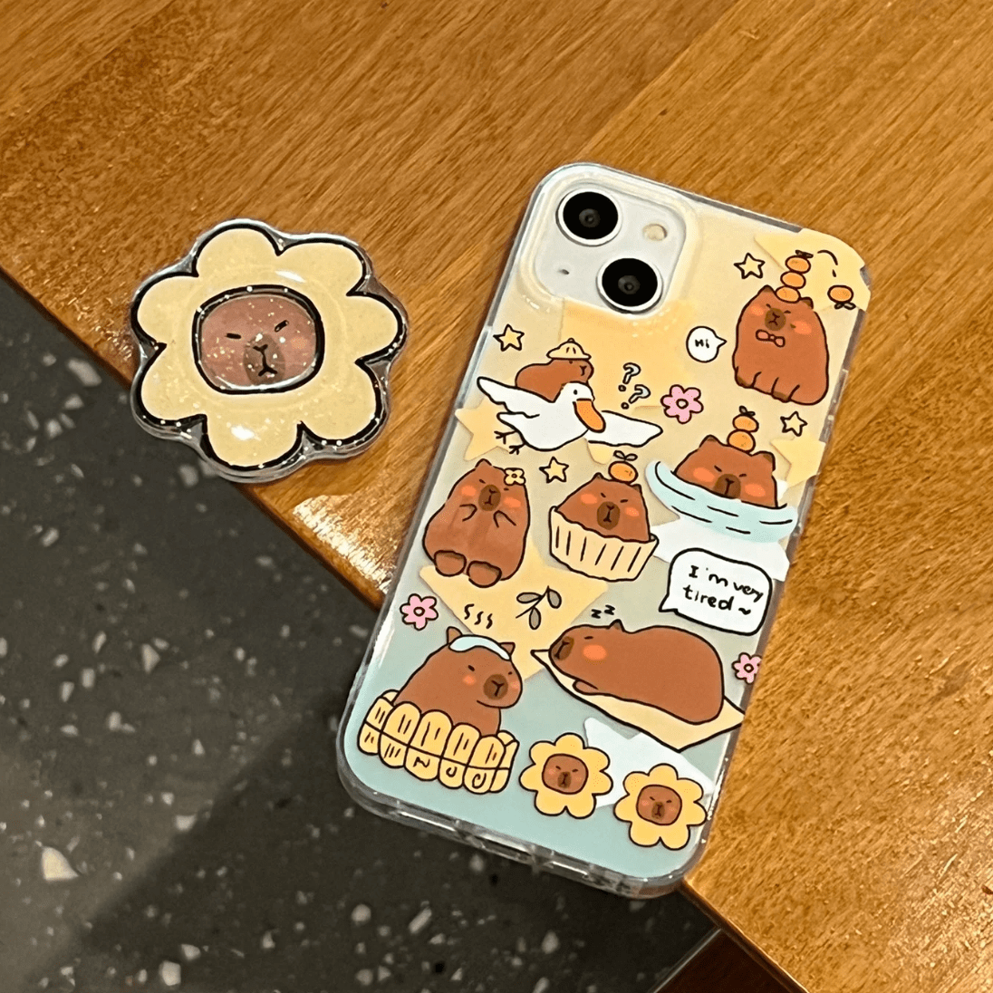 Cute Capybara iPhone Case With Accessories - ArtGalleryZen