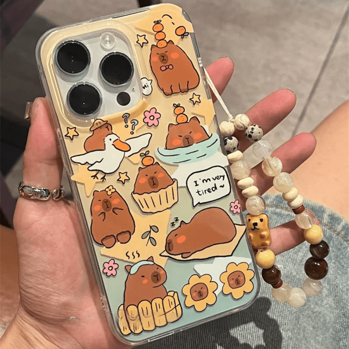 Cute Capybara iPhone Case With Accessories - ArtGalleryZen