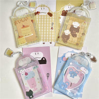 Thumbnail for Cute Cat Bear Chef Transparent Kpop Keychain Photocard Holder - ArtGalleryZen