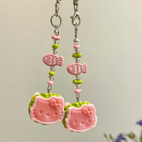 Thumbnail for Cute Cat Puppy Hamburger Hello Kitty Cake Keychain Phone Strap