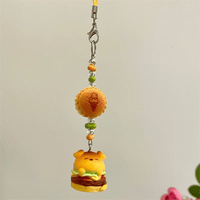 Thumbnail for Cute Cat Puppy Hamburger Keychain Phone Strap - ArtGalleryZen