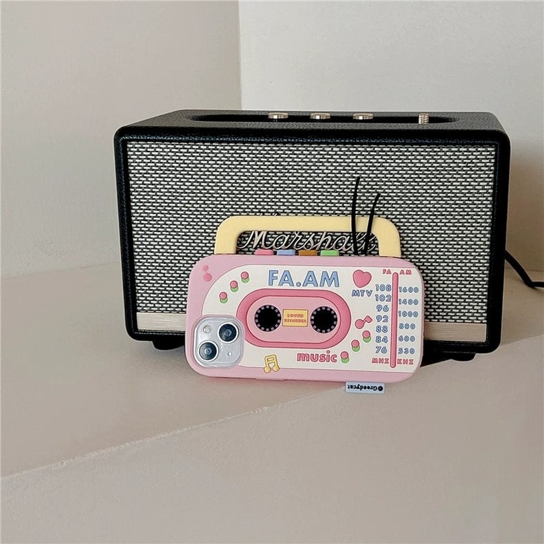 Cute Classical Radio Tape Recorder iPhone Case - ArtGalleryZen