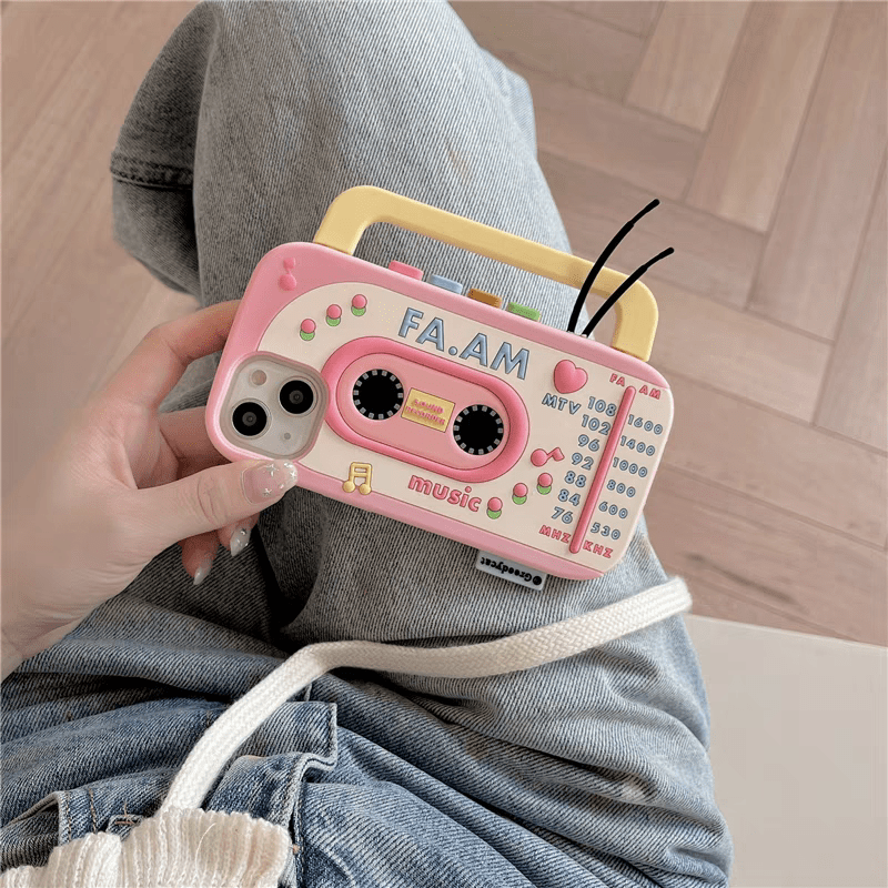 Cute Classical Radio Tape Recorder iPhone Case - ArtGalleryZen