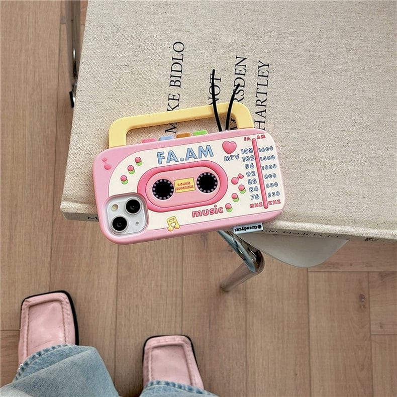 Cute Classical Radio Tape Recorder iPhone Case - ArtGalleryZen