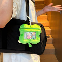 Thumbnail for Cute Clover Narutomaki Plush Coin Purse Transparent Keychain Bag - ArtGalleryZen