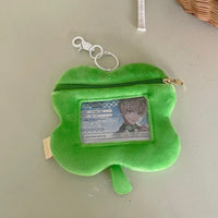 Thumbnail for Cute Clover Narutomaki Plush Coin Purse Transparent Keychain Bag