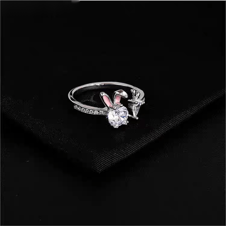 Cute Crystal Carrot Rabbit Ring - ArtGalleryZen
