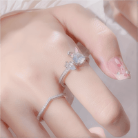 Thumbnail for Cute Crystal Carrot Rabbit Ring - ArtGalleryZen