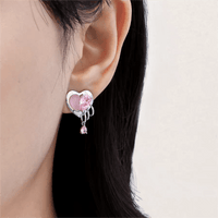 Thumbnail for Cute Crystal Dangle Heart Earrings - ArtGalleryZen