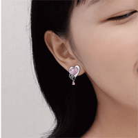 Thumbnail for Cute Crystal Dangle Heart Earrings - ArtGalleryZen