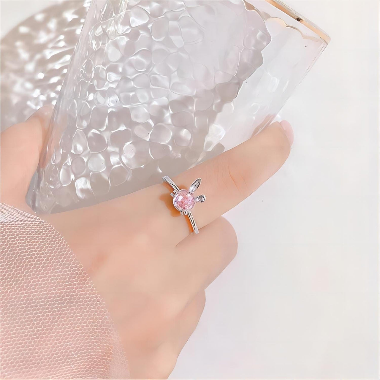 Cute Crystal Rabbit Ring - ArtGalleryZen