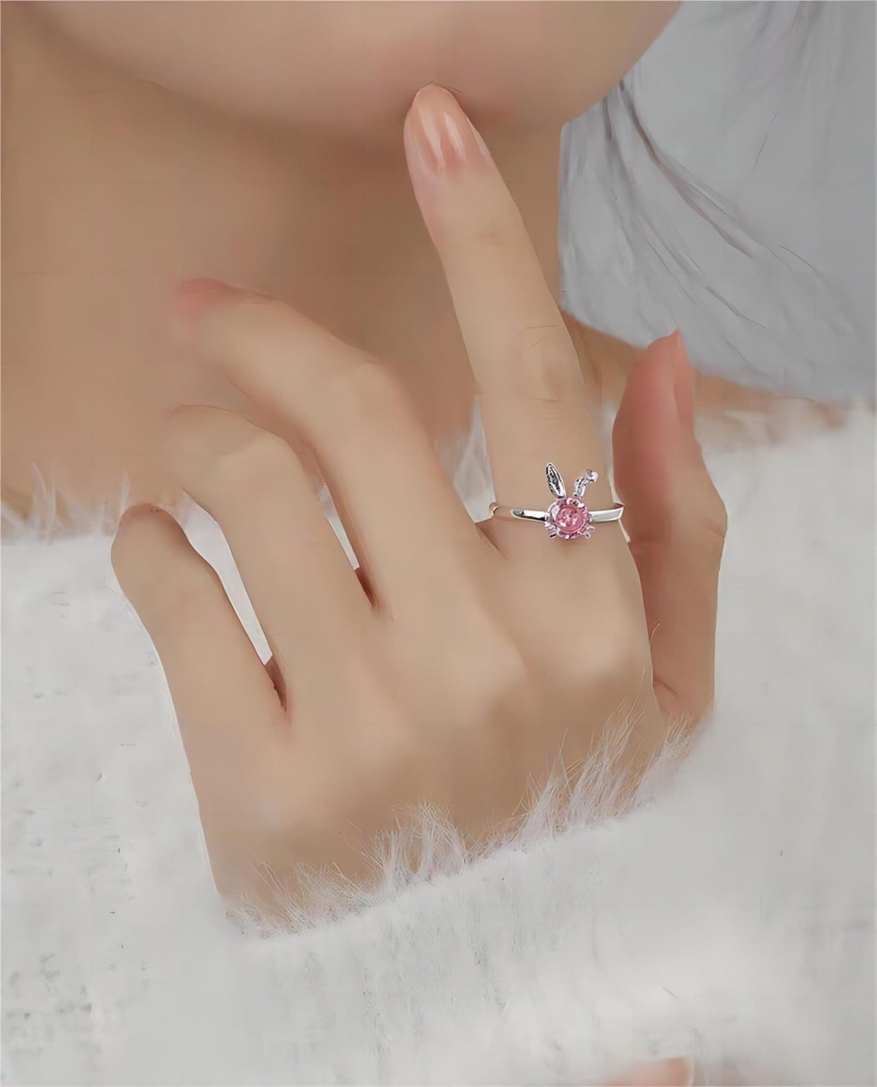 Cute Crystal Rabbit Ring - ArtGalleryZen