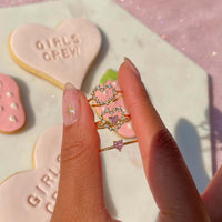 Thumbnail for Cute Cubic Zirconia Heart Ring - ArtGalleryZen