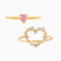 Thumbnail for Cute Cubic Zirconia Heart Ring - ArtGalleryZen