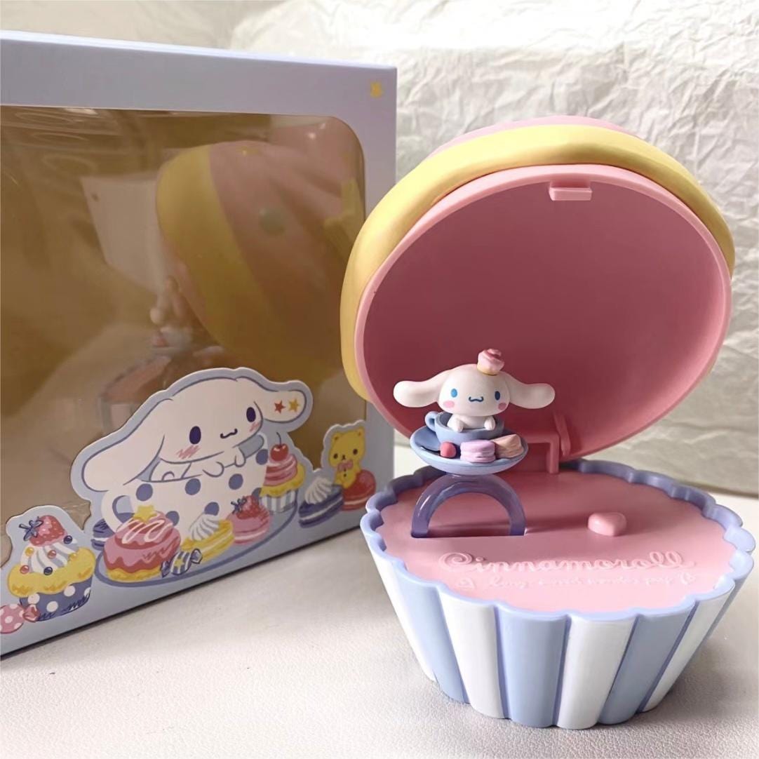 Cute Cupcake Jewelry Box Sanrio Cinnamoroll Ring Set