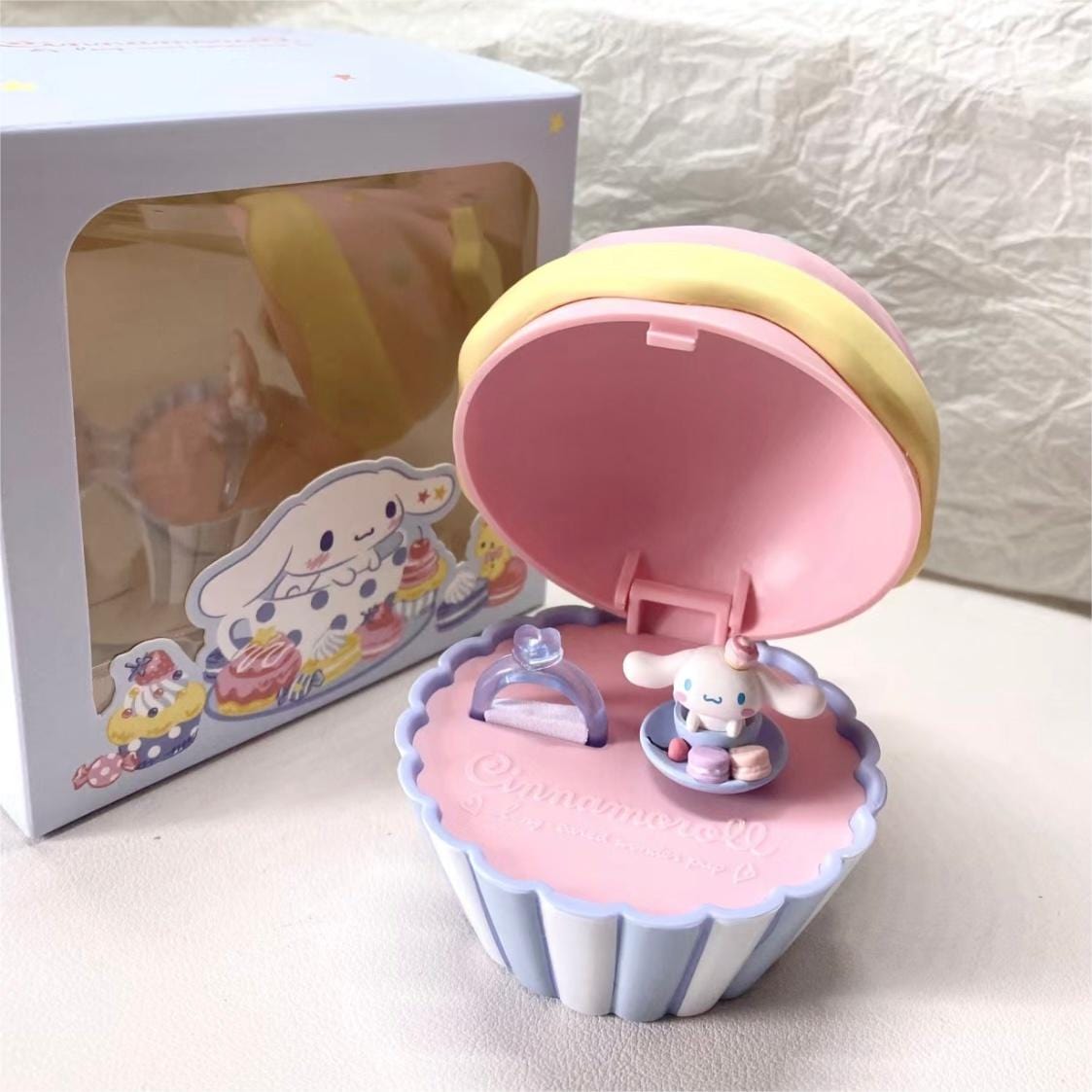 Cute Cupcake Jewelry Box Sanrio Cinnamoroll Ring Set