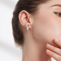 Thumbnail for Cute CZ Inlaid Opal Heart Rabbit Earrings - ArtGalleryZen