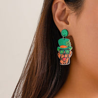 Thumbnail for Cute Lucky Clover Dangling Puppy Earrings - ArtGalleryZen