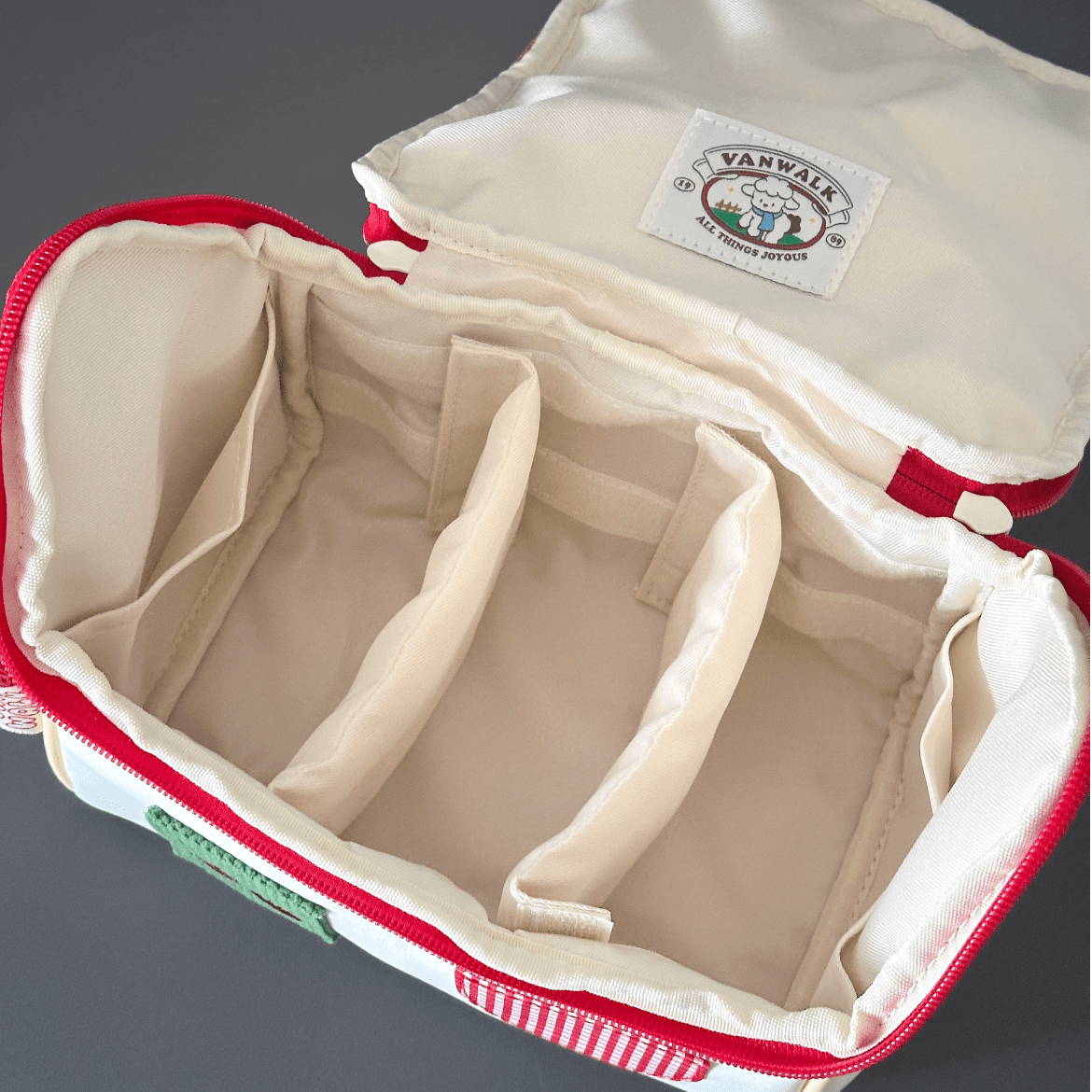 Cute Embroidery House Multi-Layer Makeup Bag Portable Travel Large Capacity Storage Bag - ArtGalleryZen