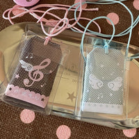 Thumbnail for Cute Embroidery Musical Note Angel Wing Lucky Amulet Keychain - ArtGalleryZen