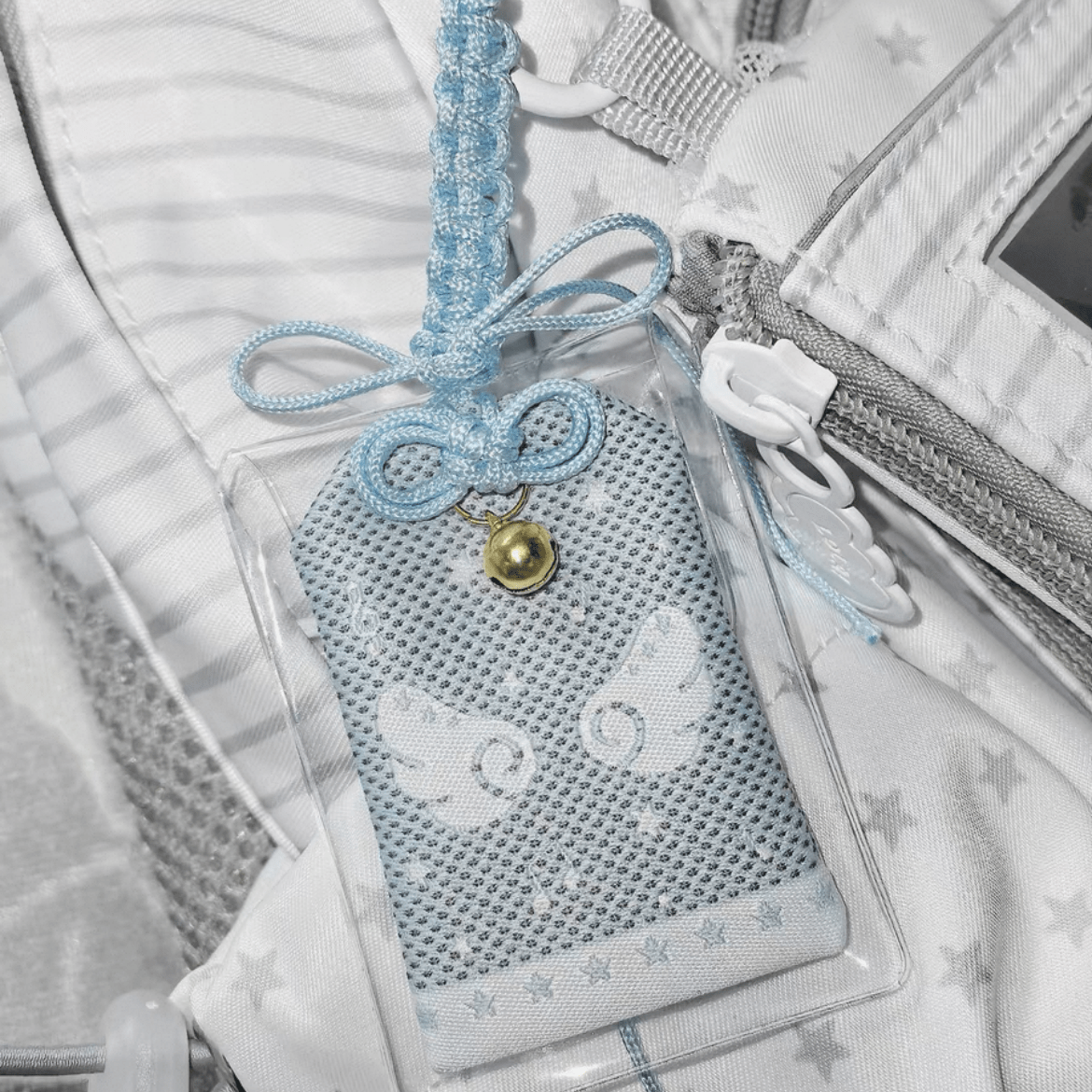 Cute Embroidery Musical Note Angel Wing Lucky Amulet Keychain - ArtGalleryZen