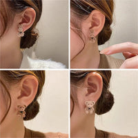 Thumbnail for Cute Flocking Rabbit Bear Ear Studs - ArtGalleryZen