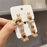 Thumbnail for Cute Flocking Rabbit Bear Ear Studs - ArtGalleryZen