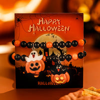 Thumbnail for Cute Halloween Pumpkin Ghost Charm Crystal Beaded Bracelet Set