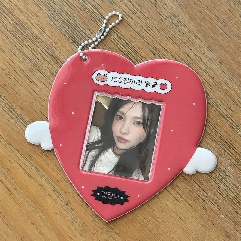 Cute Heart Star Angel Kpop Keychain Photocard Holder - ArtGalleryZen